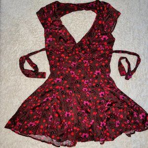 Free People It Takes Two Mini Floral Wrap Dress S… - image 1